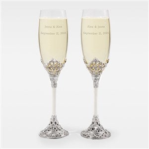 Engraved Wedding & Anniversary Cathedral Flute Set - 43994