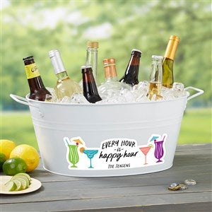 Happy Hour Personalized Party Tub-White - 43997