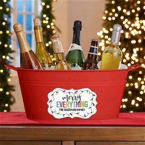 Merry Everything Personalized Holiday Party Tub - Red - 44002-R