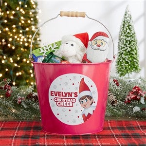 Jingle Bones Personalized Christmas Dog Treat Large Bucket - Pink
