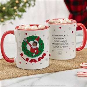 The Elf on the Shelf® Wreath Personalized Christmas Mug 11 oz.- Red - 44046-R