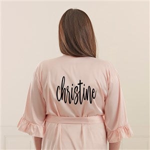 Graduation Scripty Style Personalized Ruffle Satin Robe - Blush - 44058-B