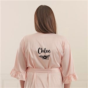 Floral Reflections Personalized Ruffle Satin Robe - Blush - 44059-B