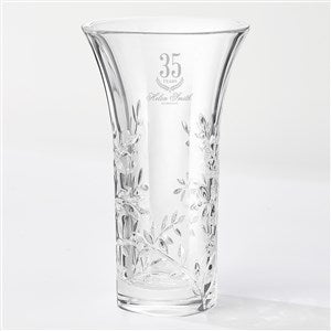 Retirement Years Personalized Vera Wang Crystal Leaf Vase - 44060