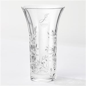 Wedding Monogram Personalized Vera Wang Crystal Leaf Vase - 44061