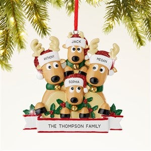 Reindeer Family Personalized Ornament- 4 Names - 44064-4