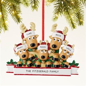 Reindeer Family Personalized Ornament- 5 Names - 44064-5