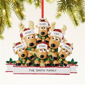 Reindeer Family Personalized Ornament- 6 Names - 44064-6