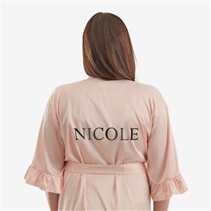 Metallic Foil Name Personalized Ruffle Satin Robe-Blush - 44068-B