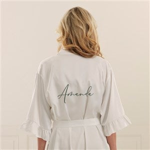 All Yours Personalized White Ruffle Satin Robe  - 44071-W