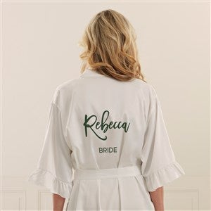 Wedding Party Personalized Ruffle Satin Robe-White - 44072-W