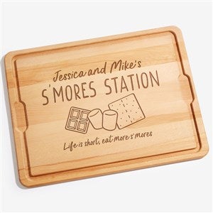 Smores Station Personalized Oversized Hardwood Charcuterie Board- 18x24 - 44077-XXL