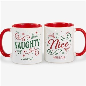 Naughty  Nice Personalized Christmas Coffee Mugs Set of 2 - 44085