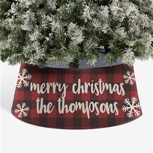 Cozy Cabin Personalized Buffalo Check Christmas Tree Collar - 44097