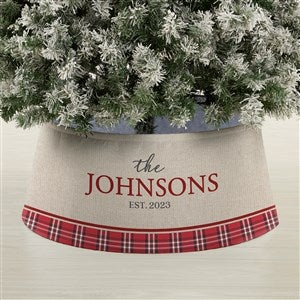 Plaid Evergreen Personalized Christmas Tree Collar - 44105