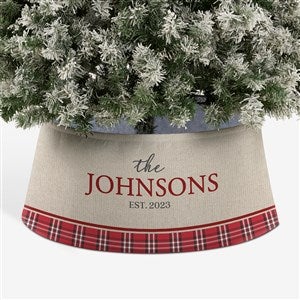 Plaid Evergreen Personalized Christmas Tree Collar - 44105