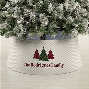 Plaid  Prints Personalized Christmas Tree Collar - 44110