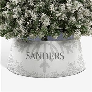 Silver and Gold Snowflake Personalized Christmas Tree Collar - 44112