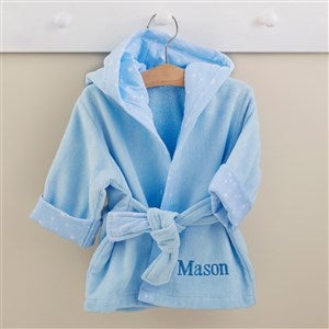 Embroidered Baby Bath Robe - Blue - 44135-B