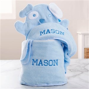 Embroidered 4-Piece Baby Bath Set - Blue - 44139-B