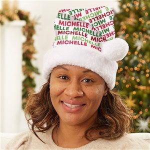 Vibrant Name Personalized Adult Santa Hat - 44147-A