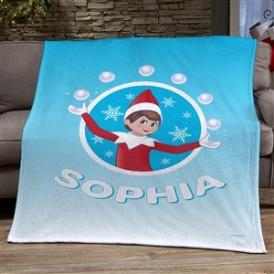 The Elf on the Shelf® Snowball Personalized 60x80 Plush Fleece Blanket - 44162-L