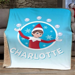 The Elf on the Shelf® Snowball Personalized 60x80 Sherpa Blanket - 44162-SL
