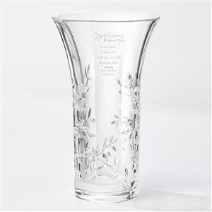 Love Blooms Eternal Personalized Vera Wang Memorial Crystal Leaf Vase - 44169