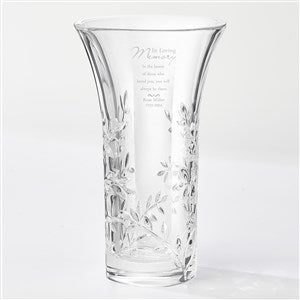 Love Blooms Eternal Personalized Vera Wang Memorial Crystal Leaf Vase - 44169