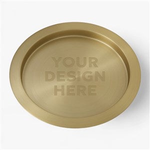 Personalized Logo Engraved Round Gold Serving Tray - 44375