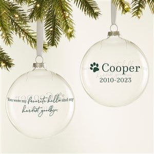 Hardest Goodbye Personalized Pet Memorial Glass Bulb Ornament - 44425