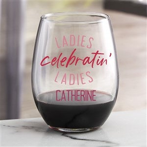 Galentines Day Personalized Valentines Day Stemless Wine Glass - 44441-S