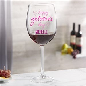 Galantines Day Personalized Valentines Day Red Wine Glass - 44441-R