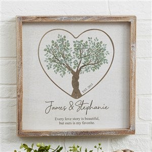 Rooted In Love Personalized Whitewashed Barnwood Frame Wall Art - 12x12 - 44484-12x12