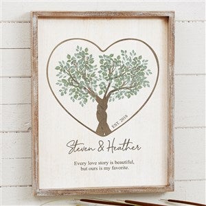 Rooted In Love Personalized Whitewashed Barnwood Frame Wall Art - 14x18 - 44484-14x18
