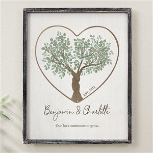 Rooted In Love Personalized Blackwashed Barnwood Frame Wall Art - 14x18 - 44484B-14x18
