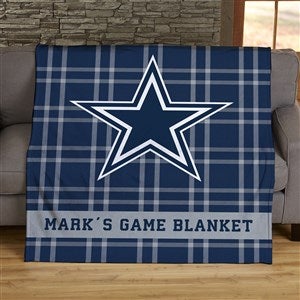 NFL Plaid Pattern Dallas Cowboys Personalized 60x80 Plush Fleece Blanket - 44499-FL