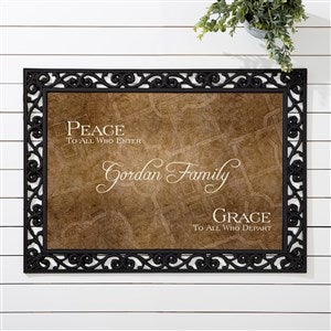 Personalized Family Welcome Mat - Peaceful Welcome Design - 4450