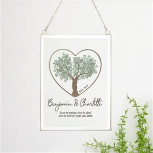 Rooted In Love Personalized Hanging Glass Wall Decor - 44502