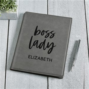 Boss Lady Personalized Junior Portfolio-Charcoal - 44506-C