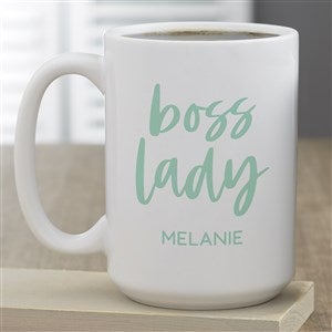 Boss Lady Personalized Coffee Mug 15 oz.- White - 44513-L