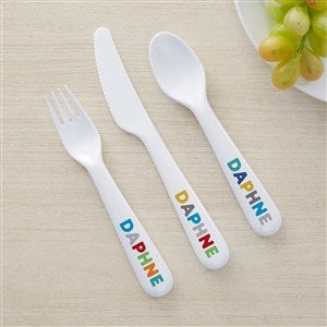 Vibrant Name Personalized Kids Utensil Set - 44539-U