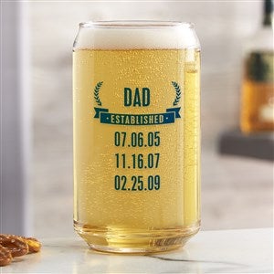 Date Established Printed 16oz. Beer Can Glass - 44540-B