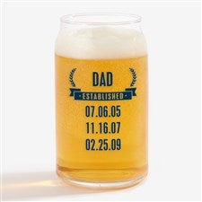 Date Established Printed 16oz. Beer Can Glass - 44540-B