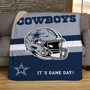 NFL Dallas Cowboys Helmet Personalized 60x80 Sherpa Blanket - 44549-SL