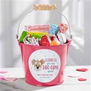 Dog Gone Cute Personalized Mini Treat Bucket-Pink - 44550-P