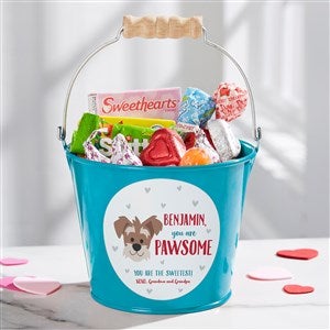 Dog Gone Cute Personalized Mini Treat Bucket-Turquoise - 44550-T