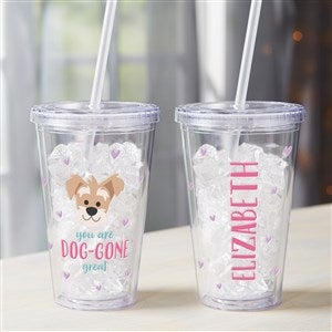 Way to Celebrate 24oz Plastic Tumbler with Straw , Pink Cup with Multi Color Glitter, Everyday, Size: One Size