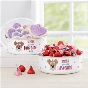 Dog Gone Cute Personalized Kids Enamel Bowl with Lid - 44561