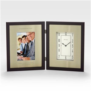 Engraved Bulova Winfield Frame Retirement Clock - 44592